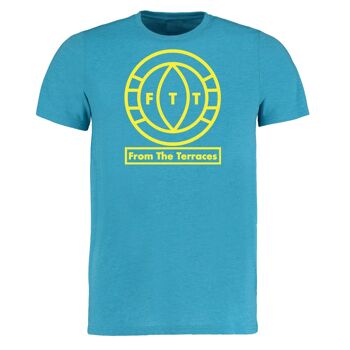 T-shirt à grand logo FTT - XS - Turquoise/Jaune 1