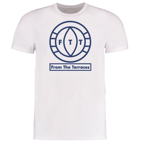 FTT Big Logo Tee - S - White/Blue