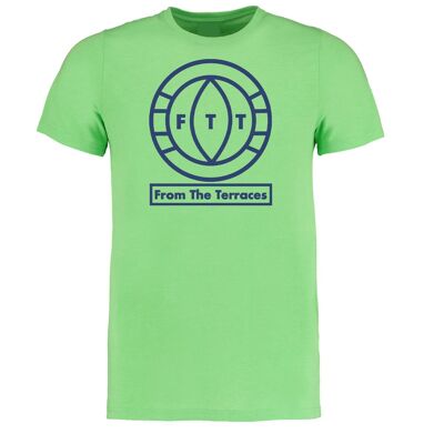 FTT Big Logo Tee - S - Lime Green/Blue