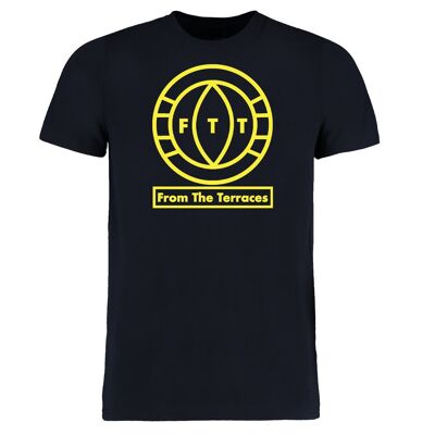 FTT Big Logo Tee - M - Navy/Yellow
