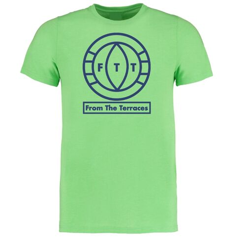 FTT Big Logo Tee - L - Lime Green/Blue