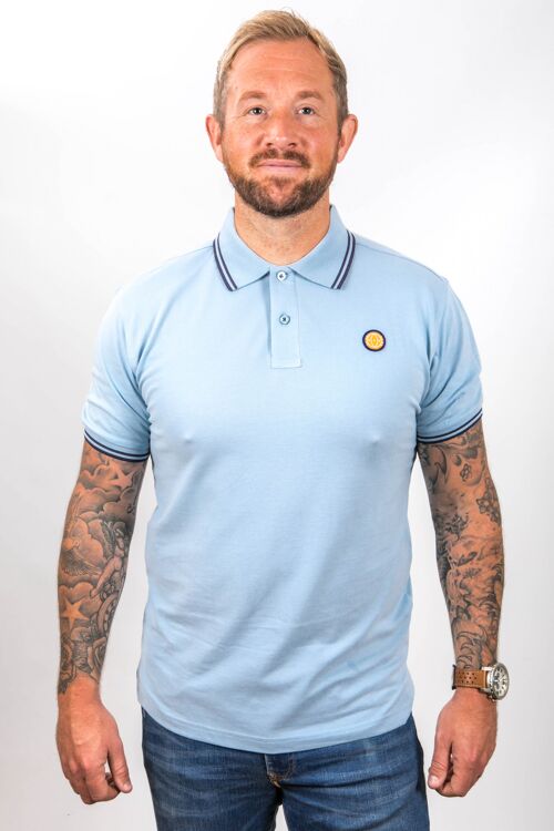 Light Blue and Navy Tipped FTT Polo