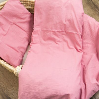 Biancheria da letto in mussola 'semplice' rosa 90x120