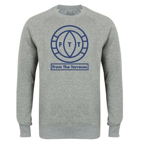 FTT Big Logo Sweatshirt - M - Heather Gray/Blue