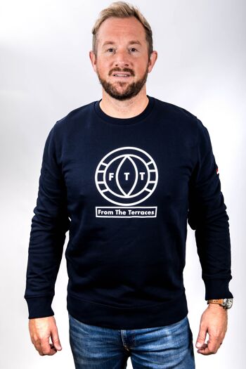 Sweat FTT Big Logo - M - Gris Chiné/Bleu 2