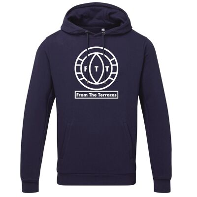 FTT Big Logo Hoodie - XS - Navy/White