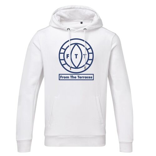 FTT Big Logo Hoodie - XS - White/Blue