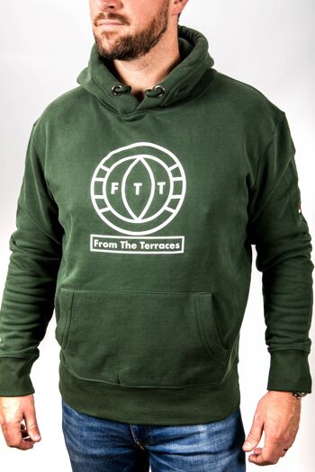 Sweat à capuche FTT Big Logo - S - Olive/Blanc 4