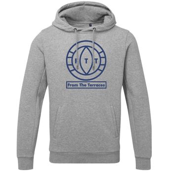 Sweat à capuche FTT Big Logo - S - Gris chiné/Blanc 1