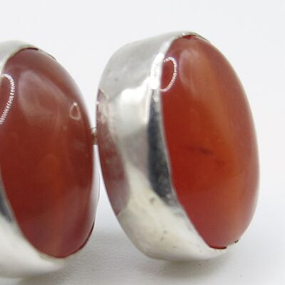 Sterling silver and red agate earrings