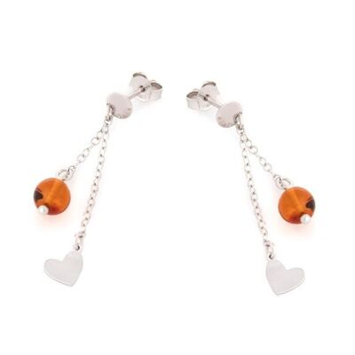 Boucles d'oreilles argent ambre_2