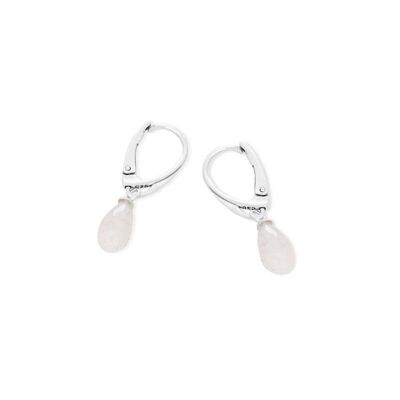 Pendientes con piedra de luna blanca natural, en plata rodiada 925/1000 - CKM-BO005-PL
