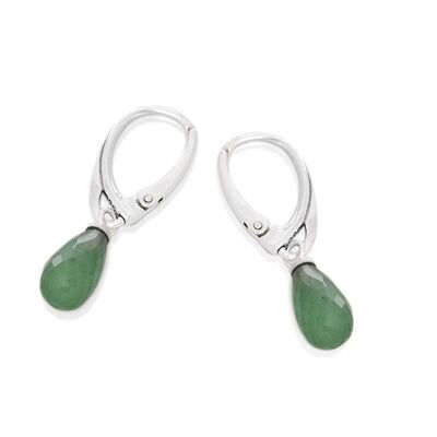 Boucle d'oreille argent aventurine_1