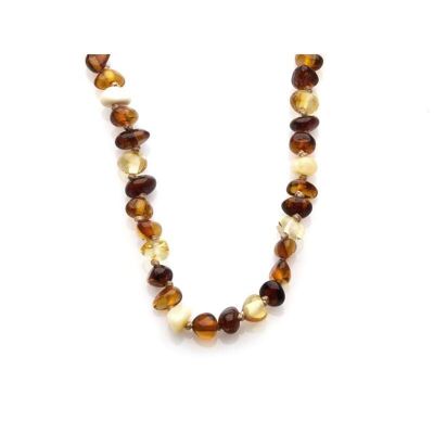 Collar para bebé con ámbar multicolor, cierre de clip, longitud 32 - 33 cm - AKWK1M-CLIP