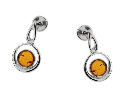 Boucle d'oreille argent ambre_14