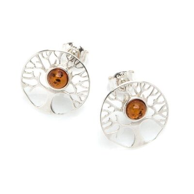 Boucle d'oreille argent ambre_27