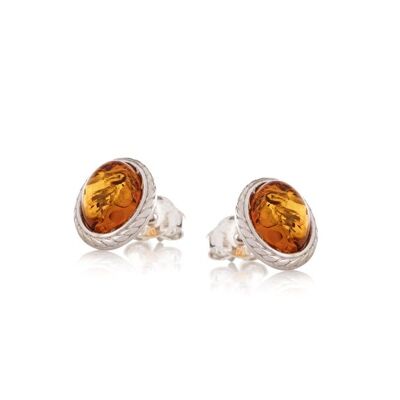 Boucle d'oreille argent ambre_34