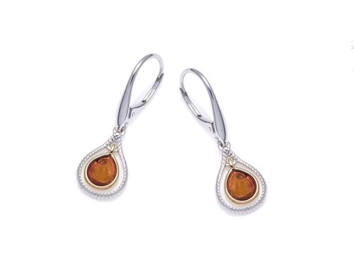 Boucle d'oreille argent ambre_35