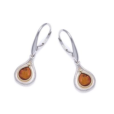 Boucle d'oreille argent ambre_35