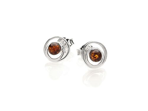 Boucle d'oreille argent ambre_47