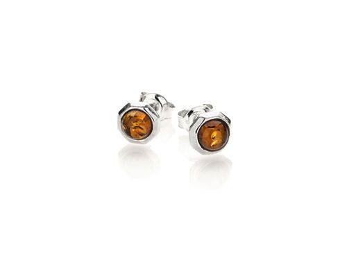 Boucle d'oreille argent ambre_48