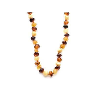 Collar con ámbar natural multicolor del Mar Báltico, longitud 42 cm - AKWK2M