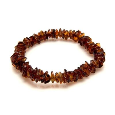 Bracciale con ambra cognac naturale del Mar Baltico, lunghezza 17-18 cm - ASB15
