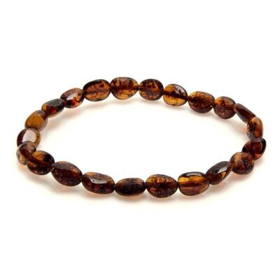 Pulsera con ámbar coñac natural procedente del olivo del mar Báltico, longitud 19 cm - KMBAC101
