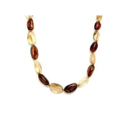 Collar con ámbar natural multicolor procedente del olivo del Mar Báltico, longitud 45 cm - KMBNMIX100