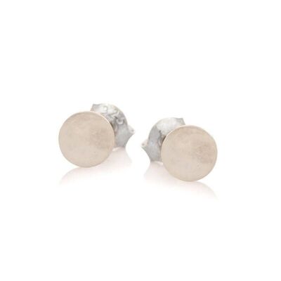 Pendientes con bola de piedra lunar blanca, en plata rodiada 925/1000 - CKM-BO001-PL