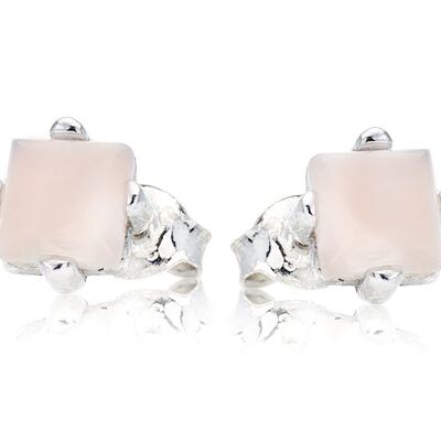 Boucle d'oreille argent quartz rose_2