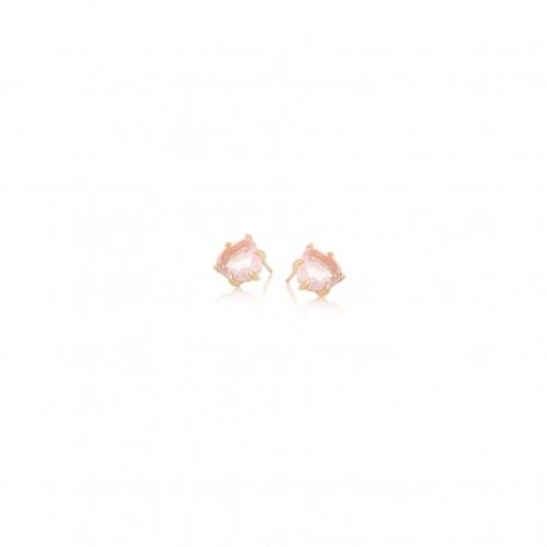 Boucles d'oreilles quartz rose argent dore_1