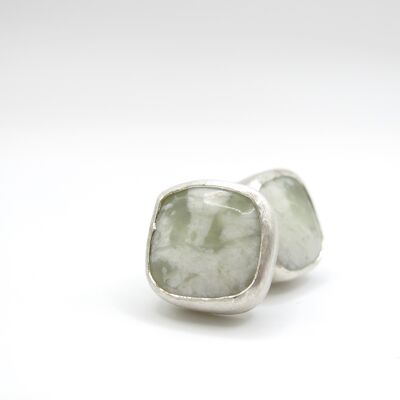 Jade button earring