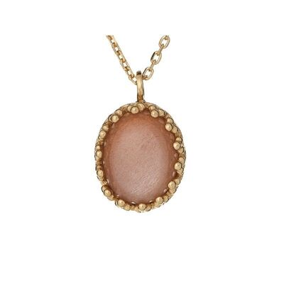 Collier pierres naturelles argent dore_9