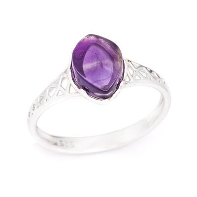 Amethyst silver ring - CSA-BA015