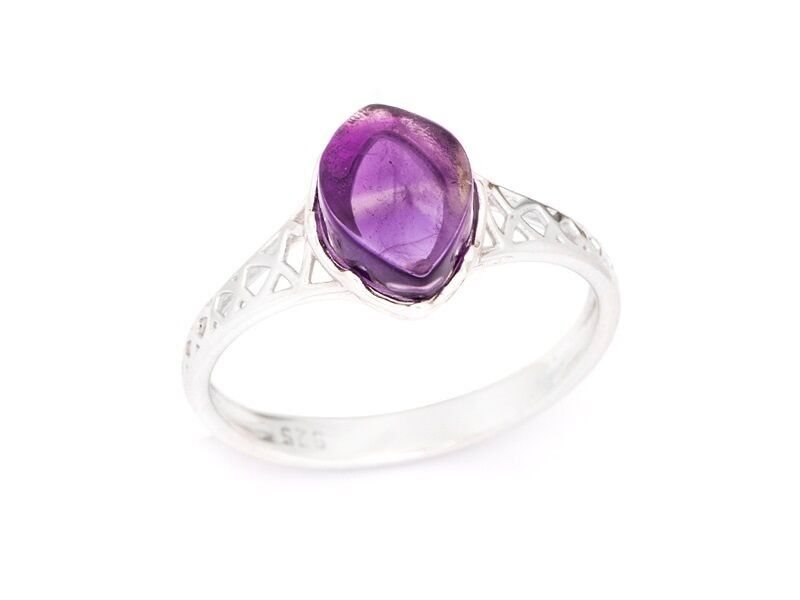 Amethyst silver ring - CSA-BA015