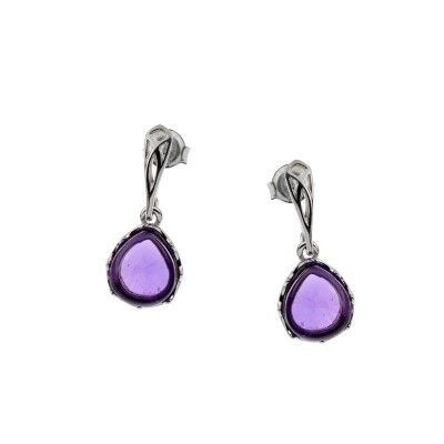 Boucle d'oreille argent amethyste_11