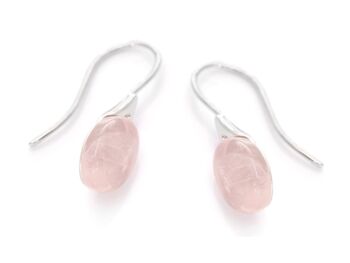 Boucle d'oreille argent quartz rose_4
