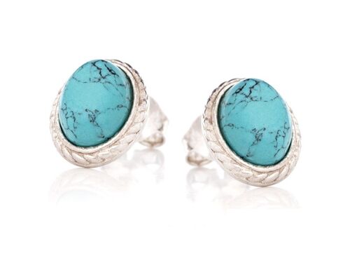 Boucle d'oreille argent turquoise_2