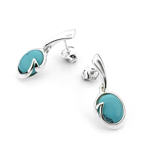 Boucle d'oreille argent turquoise_4