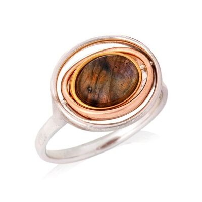 Anello in argento labradorite - CSA-BA042