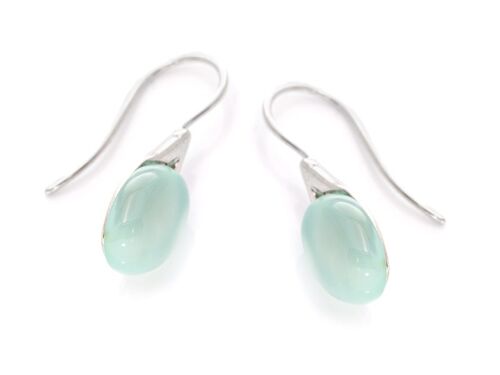 Boucle d'oreille argent agate aqua_1