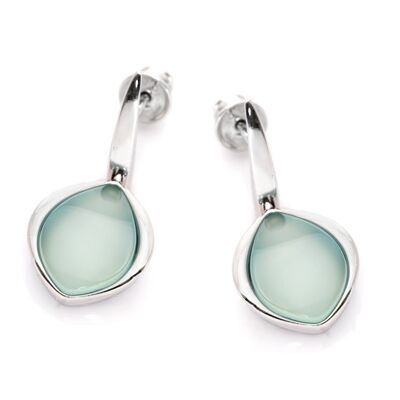 Boucle d'oreille argent agate aqua_2