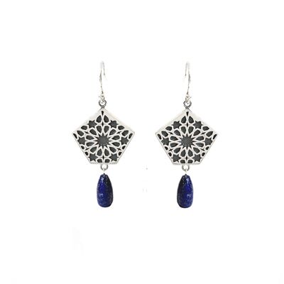 Laila Pentagon Relief Pattern Earrings