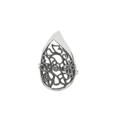 Big Tear Drop Filigree Ring