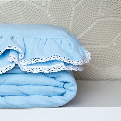 Parure de lit en mousseline 'belle' bleu 90x120