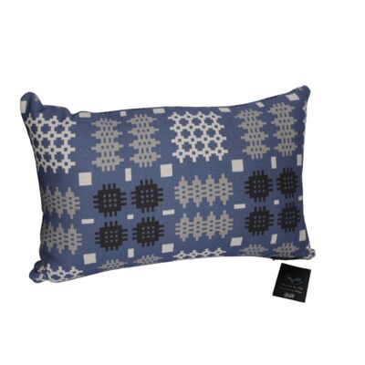 Welsh tapestry blanket print Blue rectangle cushion