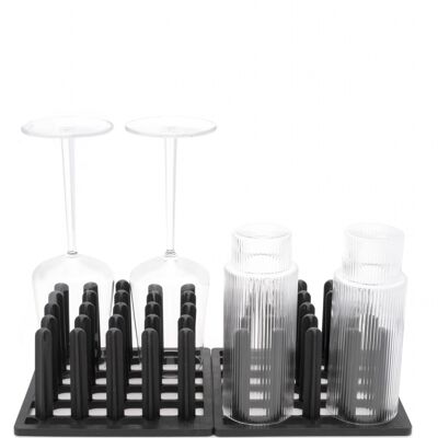 Tipple Glass Rack - Two-pack black