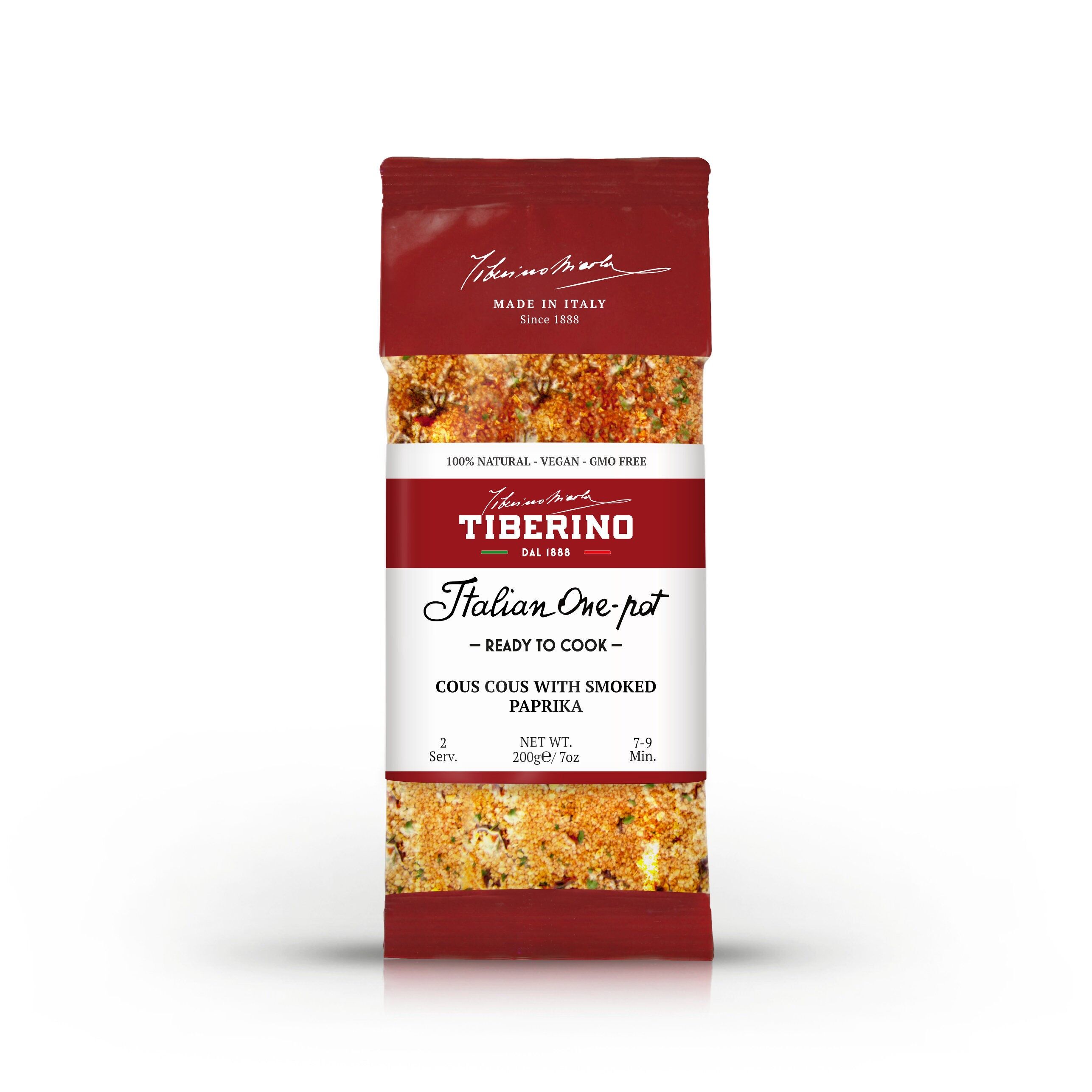 Cous cous alla Paprika dolce affumicata - Cous cous italiano pronto da cuocere con condimento - 2 porciones