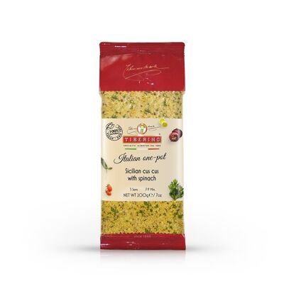 Cus Cus with Spinach & sundried tomato, ready-to-cook Italian cus cus with seasoning - 3 servings